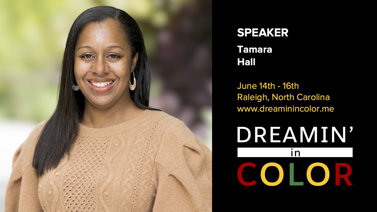 Tamara speaking at a Dreamin' In Color event